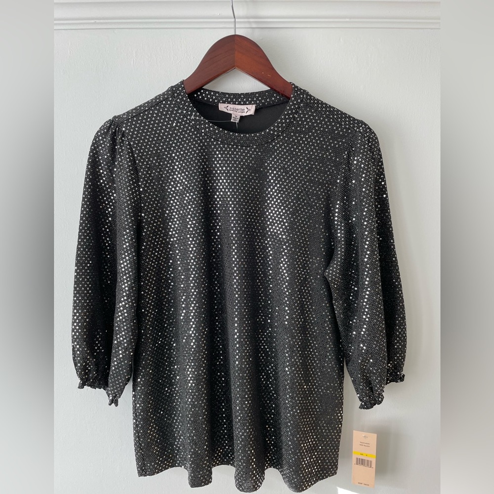 Nanette Lepore Medium Black Sparkly top